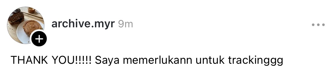 archive.myr: "THANK YOU!!!!! Saya memerlukann untuk trackinggg"